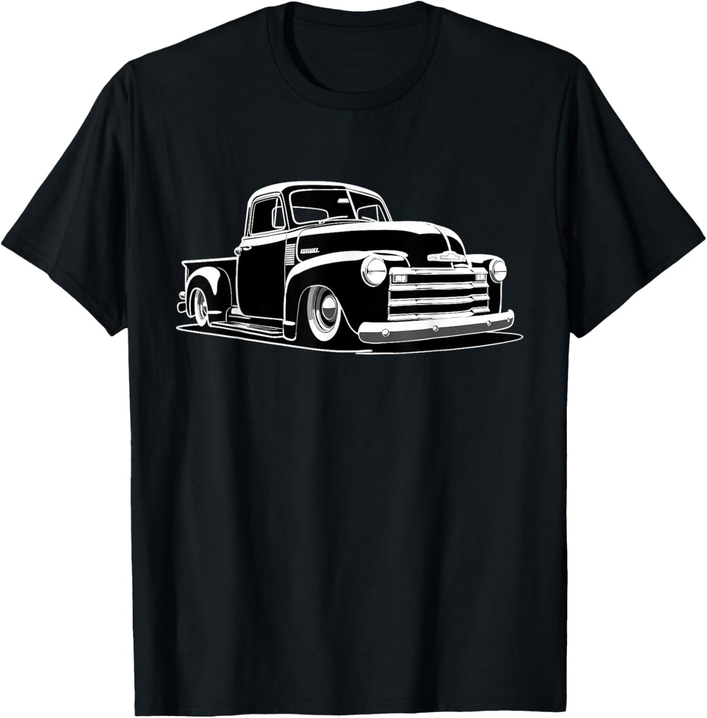 Classic Custom 3100 Truck 1947-1950 Old School Silhouette T-Shirt - T-Shirt | Black