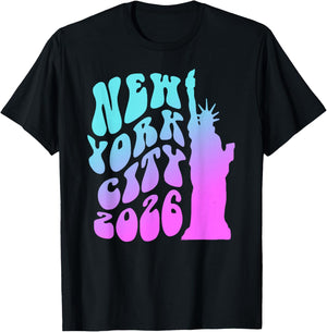 Vintage NEW YORK City 2026 Trip USA Holiday Vacay Girls T-Shirt - T-Shirt | Black