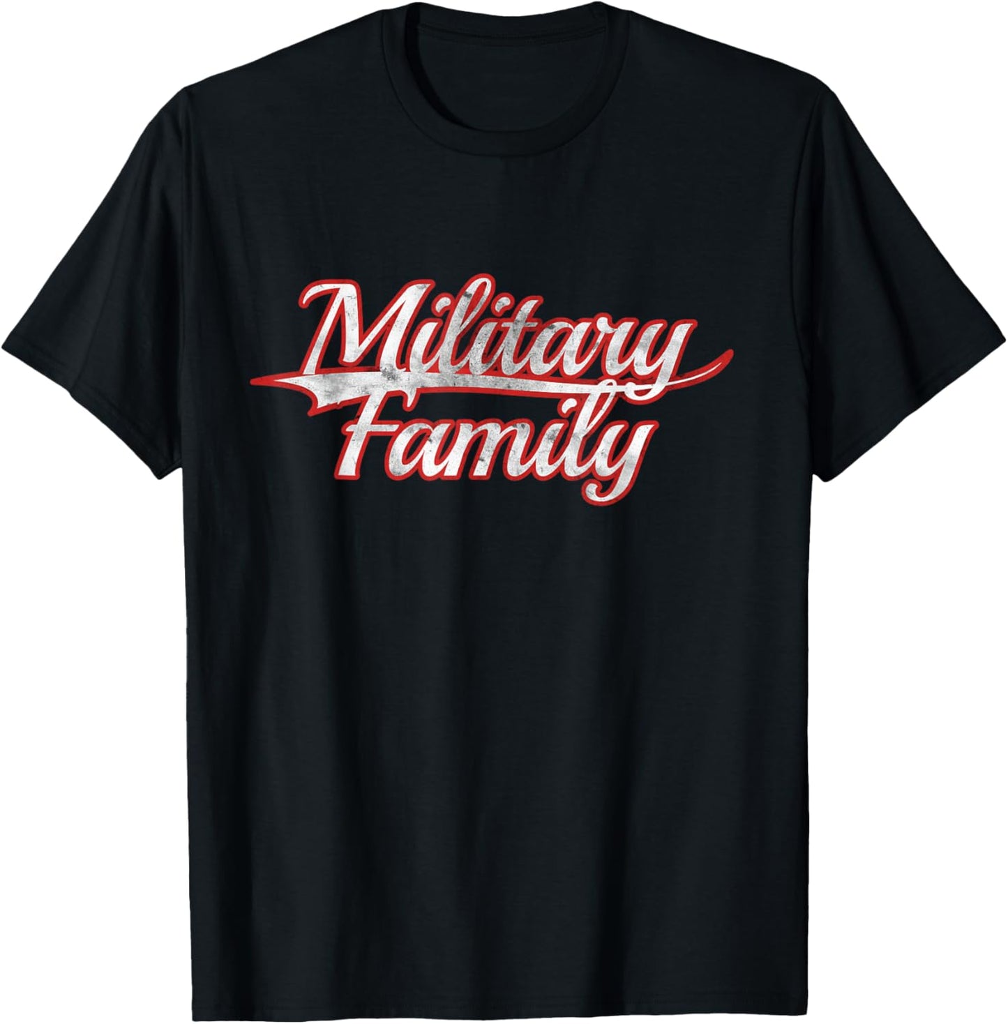 Military Family Armed Forces Patriotic Home Vintage Varsity T-Shirt - T-Shirt | Black