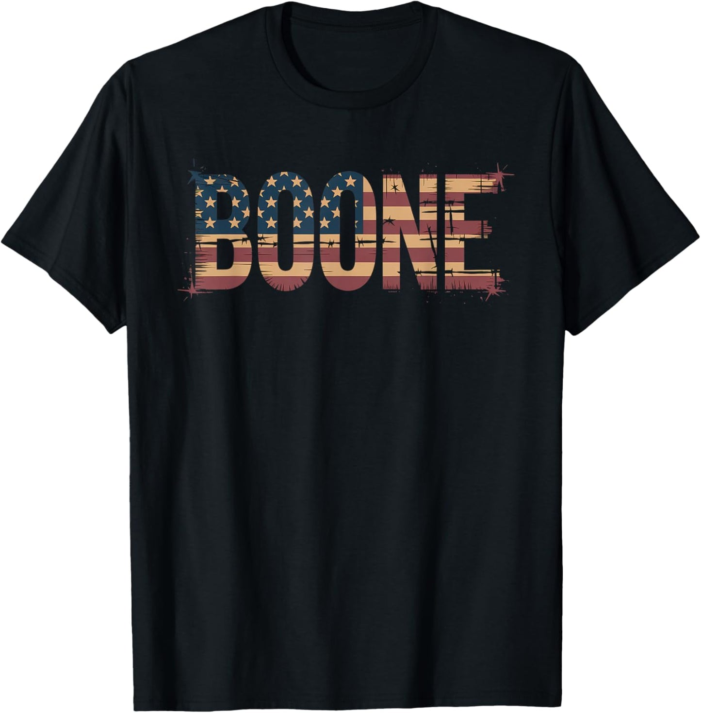 Boone Name American Flag 80's Vintage NC Retro T-Shirt - T-Shirt | Black