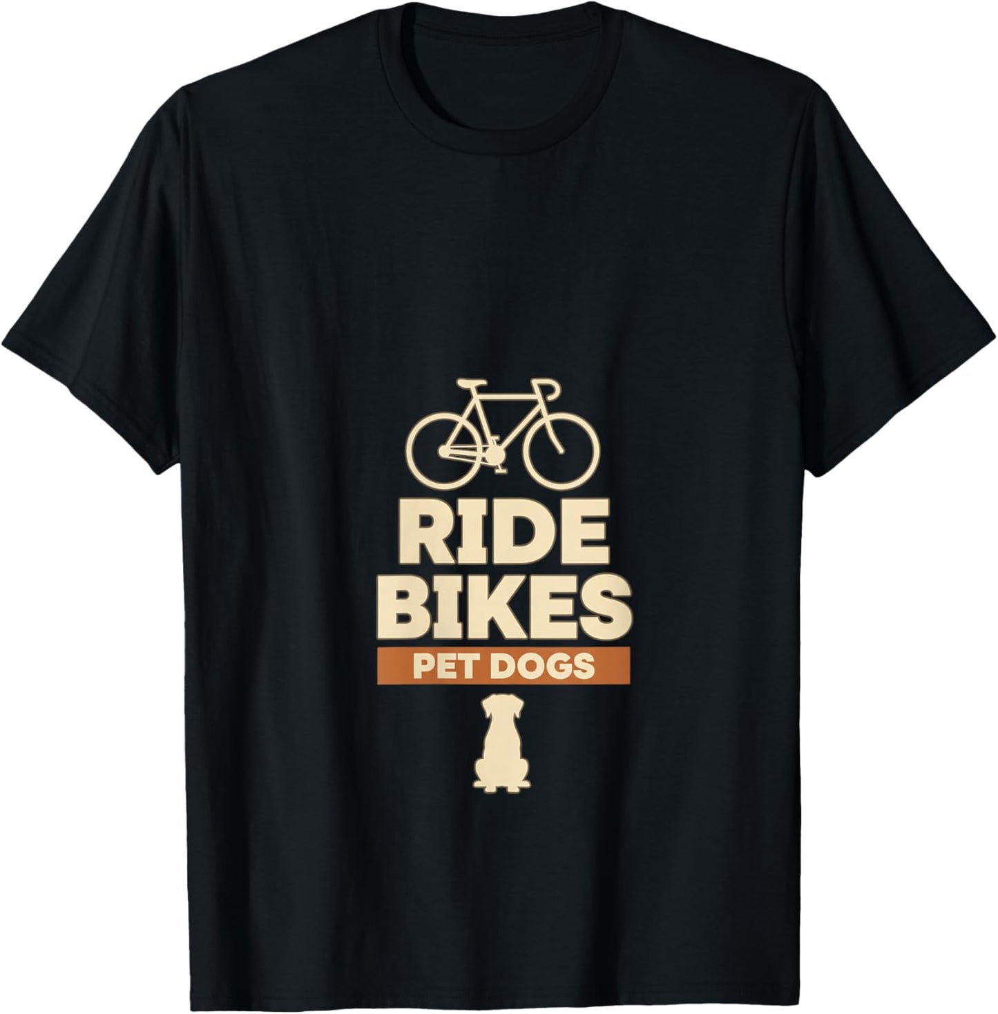 Dog Ride Bikes Pet Dogs Dog Lover Cycling Bicycle Design V-Neck T-Shirt - T-Shirt | Black
