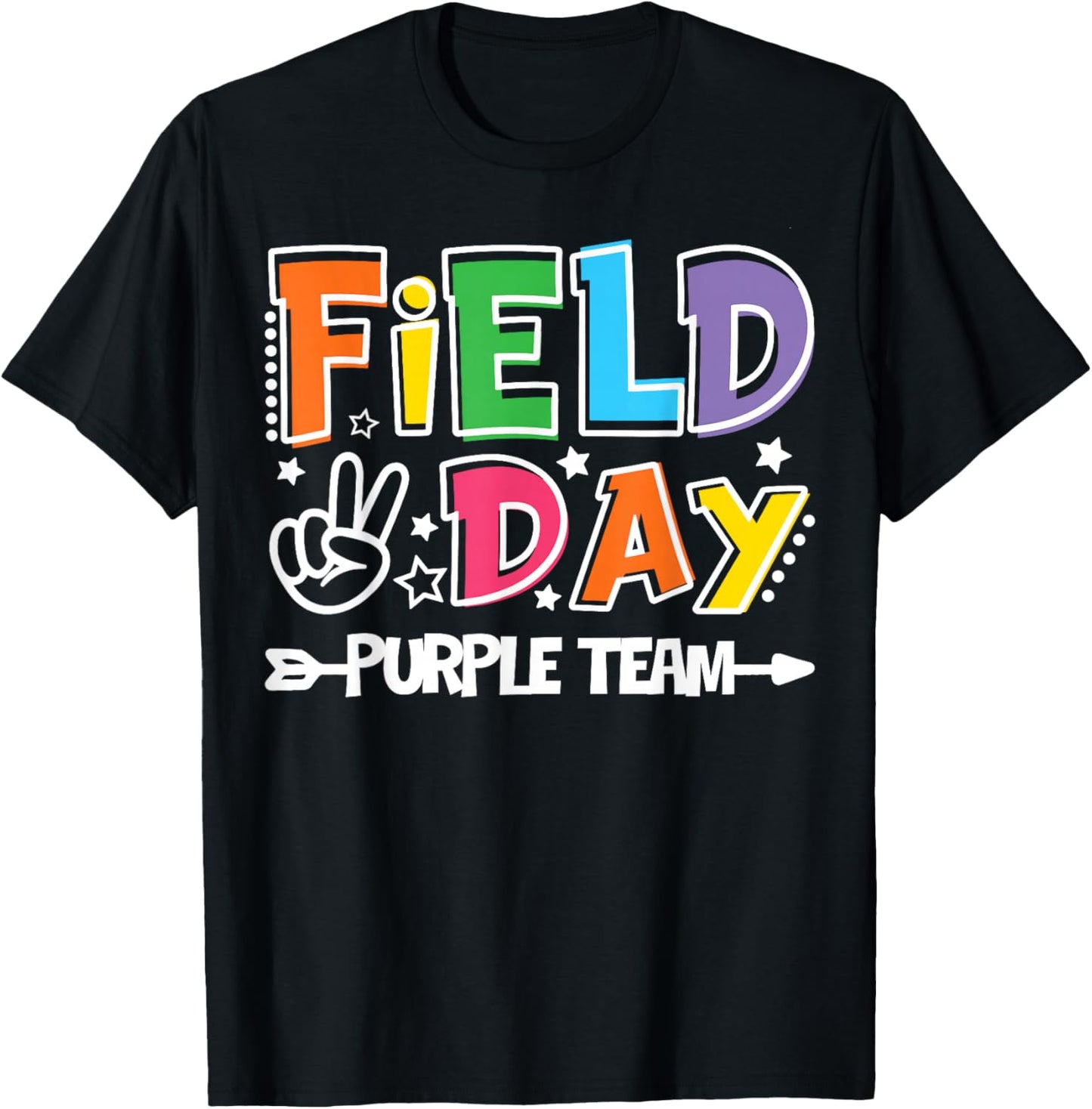 Field Day Purple Team Funny for Teacher Kids Field Day Games T-Shirt - T-Shirt | Black