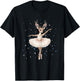 Cute Reindeer Dancer Christmas Ballerina Xmas Design T-Shirt - T-Shirt | Black