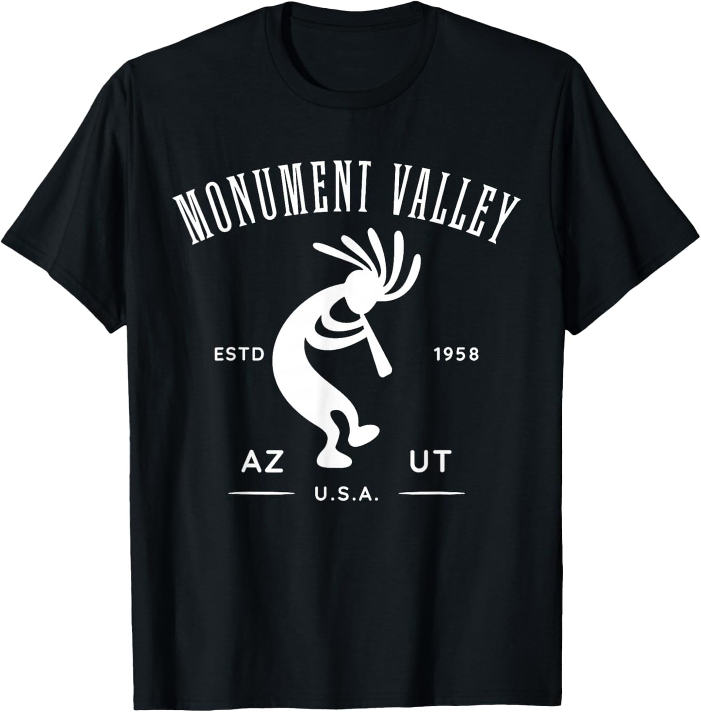 Monument Valley Arizona Utah USA Dancing Kokopelli Design T-Shirt - T-Shirt | Black