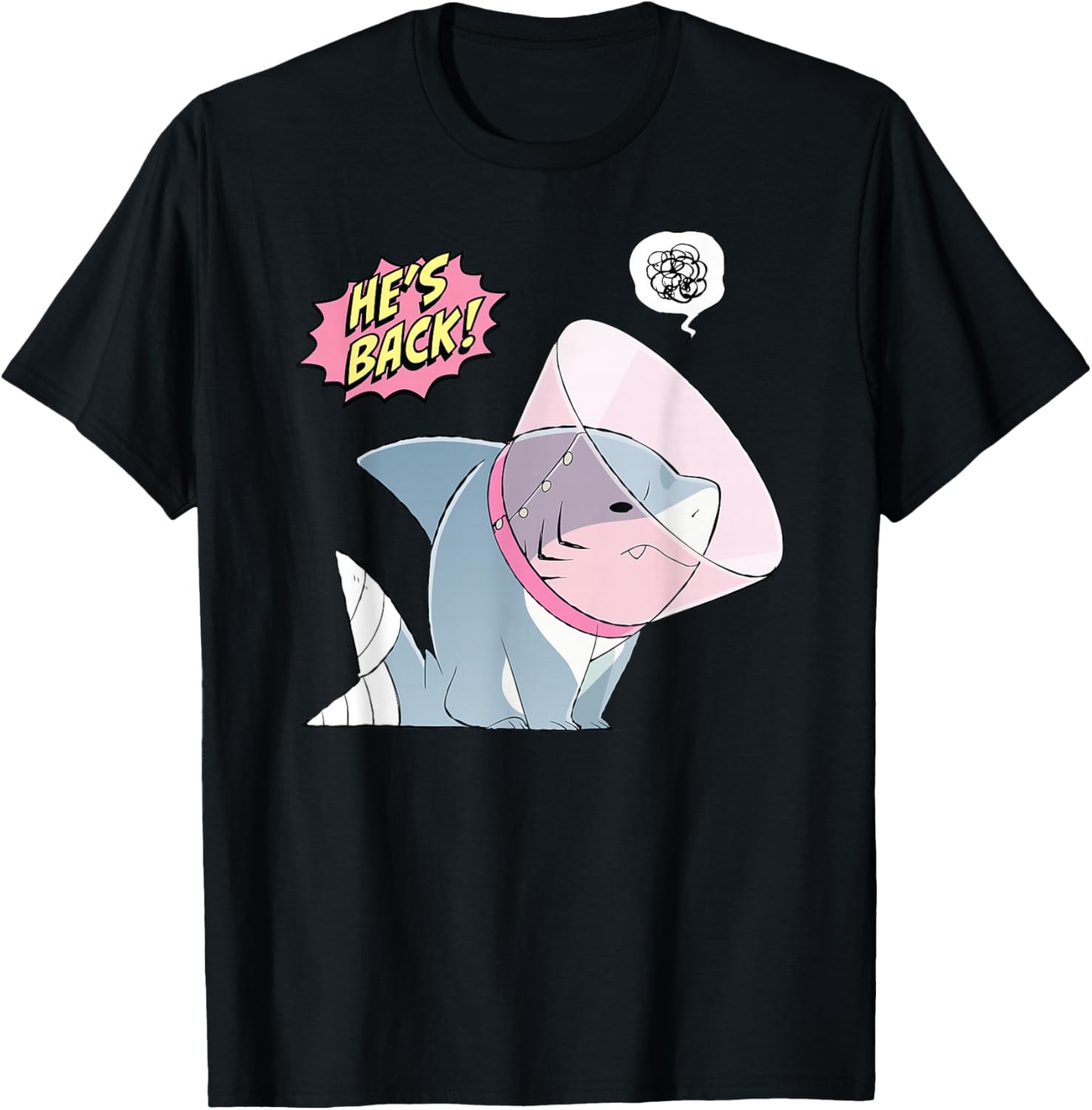 Marvel Jeff The Land Shark in The Cone of Shame T-Shirt - T-Shirt | Black
