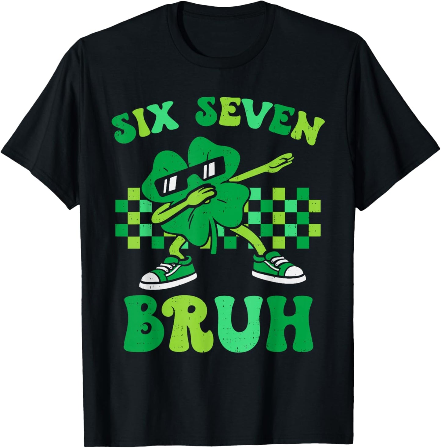 Six Seven Bruh 67 Meme St Patricks Day for Boys Youth Kids T-Shirt - T-Shirt | Black