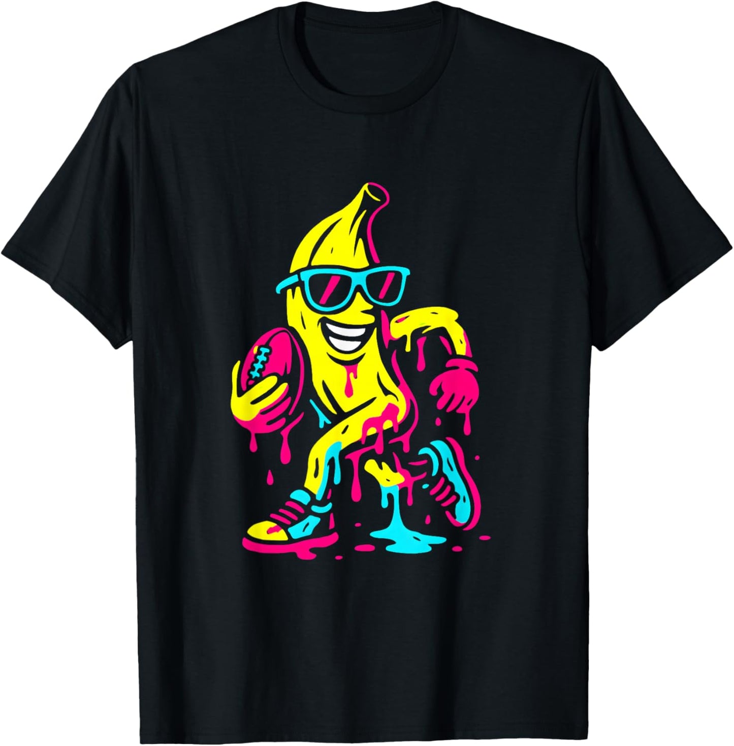 Banana Football Drip Funny Kids Youth Boys Girls T-Shirt - T-Shirt | Black
