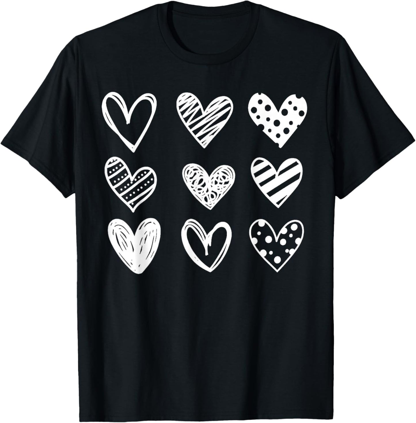 Couple Heart Valentines Day Shirt Women Kids T-Shirt - T-Shirt | Black