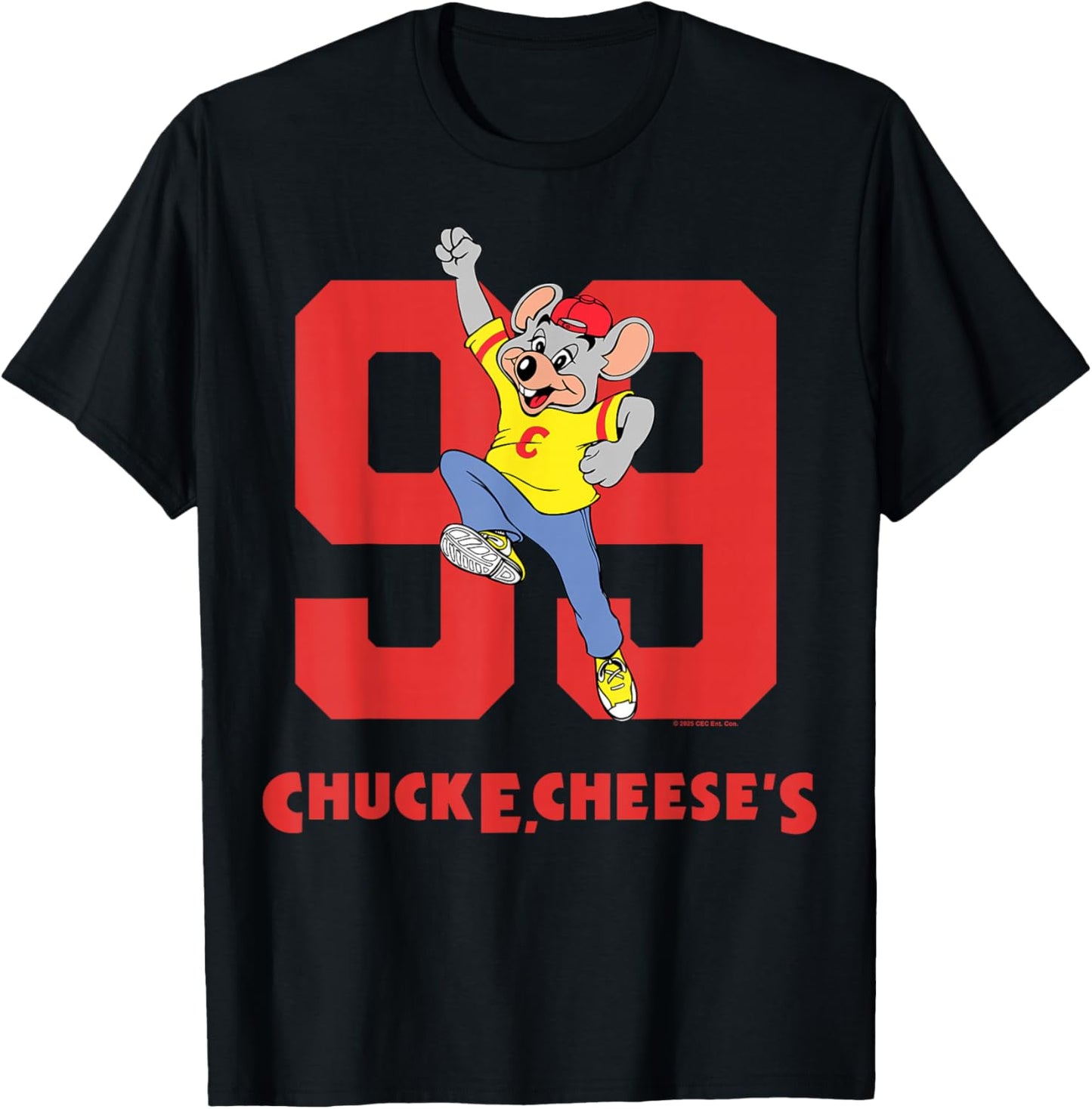 Chuck E. Cheese Number 99 Super Jump Retro 90's Art Design T-Shirt - T-Shirt | Black