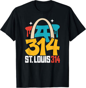 St Louis 314 Pi Day 3.14 Mathematic Number Math Teacher T-Shirt - T-Shirt | Black