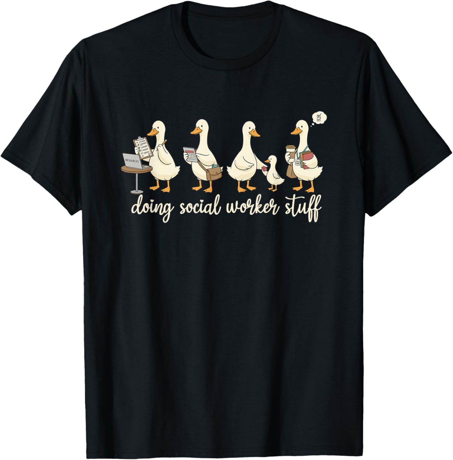 Funny Goose Doing Social Worker Advocate Support School T-Shirt - T-Shirt | Black