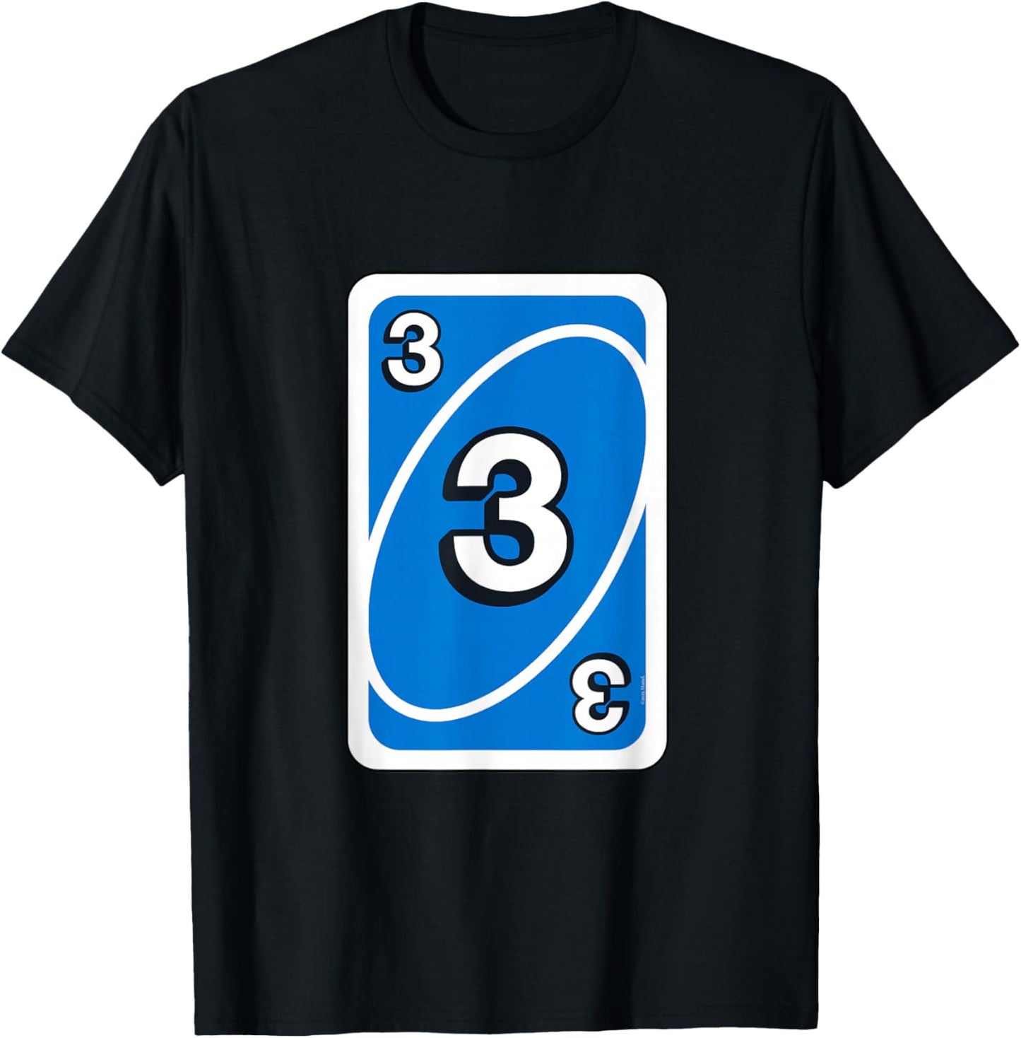 UNO Halloween Blue 3" Card T-Shirt - T-Shirt | Black