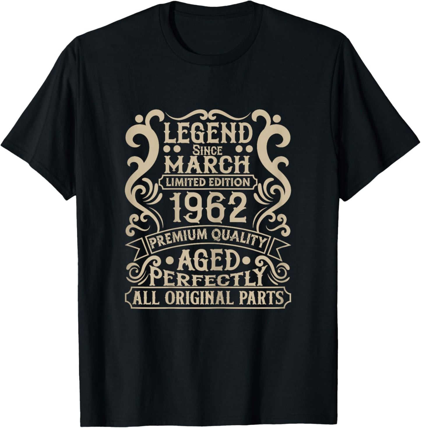 64th Birthday Legend Since March 1962 Birthday Decorations T-Shirt - T-Shirt | Black
