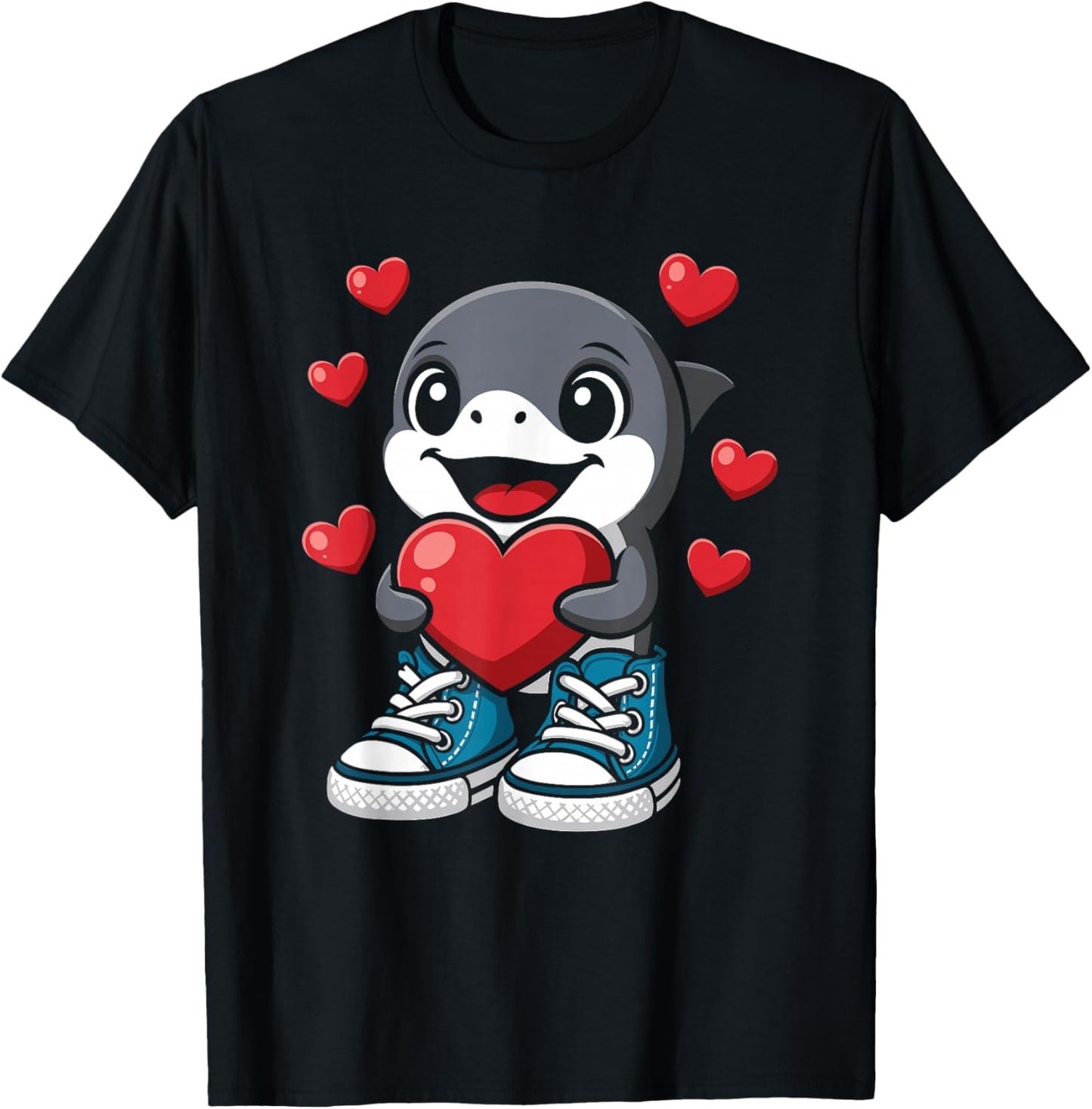 Italian Brainrot Valentines Day Tralalero Boys T-Shirt - T-Shirt | Black