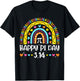 Happy Pi Day 3.14 Number Rainbow Math Geek Teacher Boy Girl T-Shirt - T-Shirt | Black