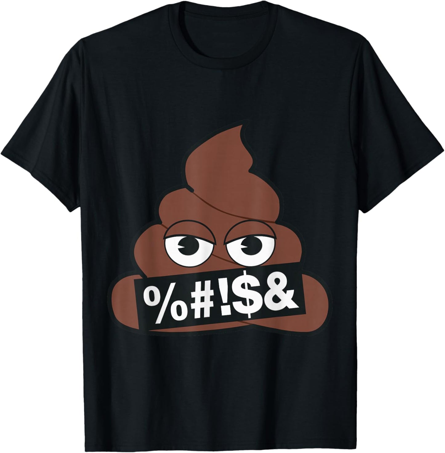 Official Emoji Poop Censored Yellow Smile Face T-Shirt - T-Shirt | Black