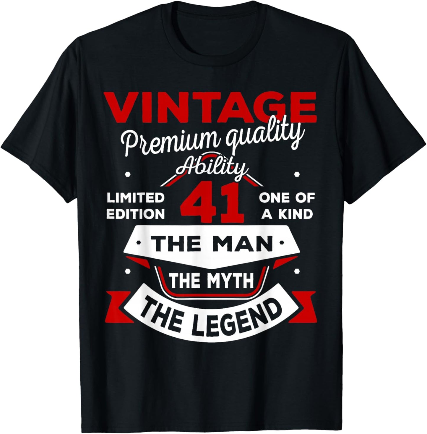 41st Birthday Gift Man Myth Legend 1985 41 Years Old T-Shirt - T-Shirt | Black