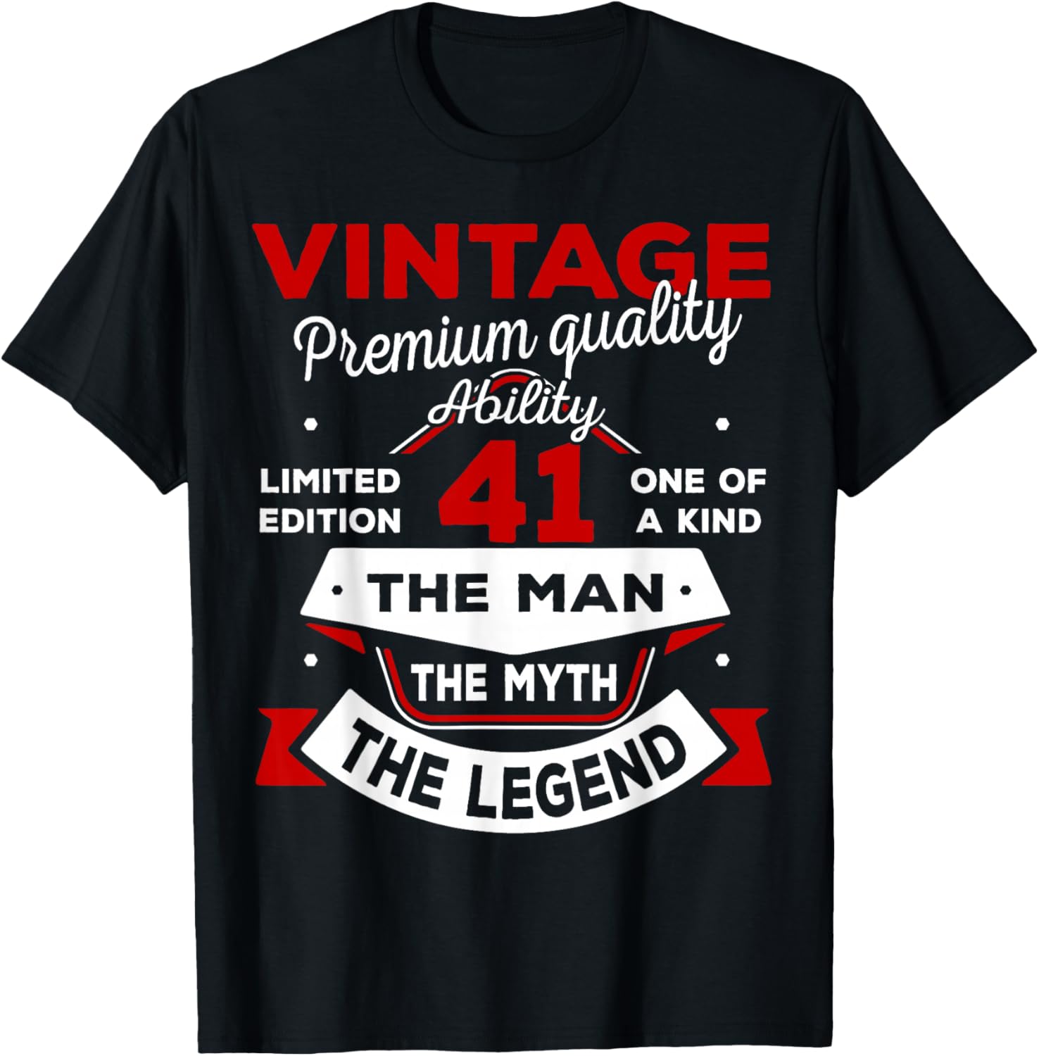 41st Birthday Gift Man Myth Legend 1985 41 Years Old T-Shirt - T-Shirt | Black