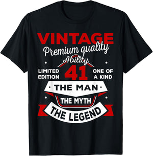 41st Birthday Gift Man Myth Legend 1985 41 Years Old T-Shirt - T-Shirt | Black