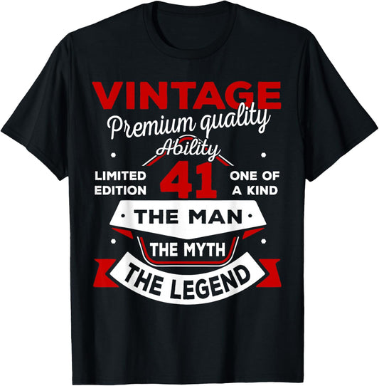 41st Birthday Gift Man Myth Legend 1985 41 Years Old T-Shirt - T-Shirt | Black