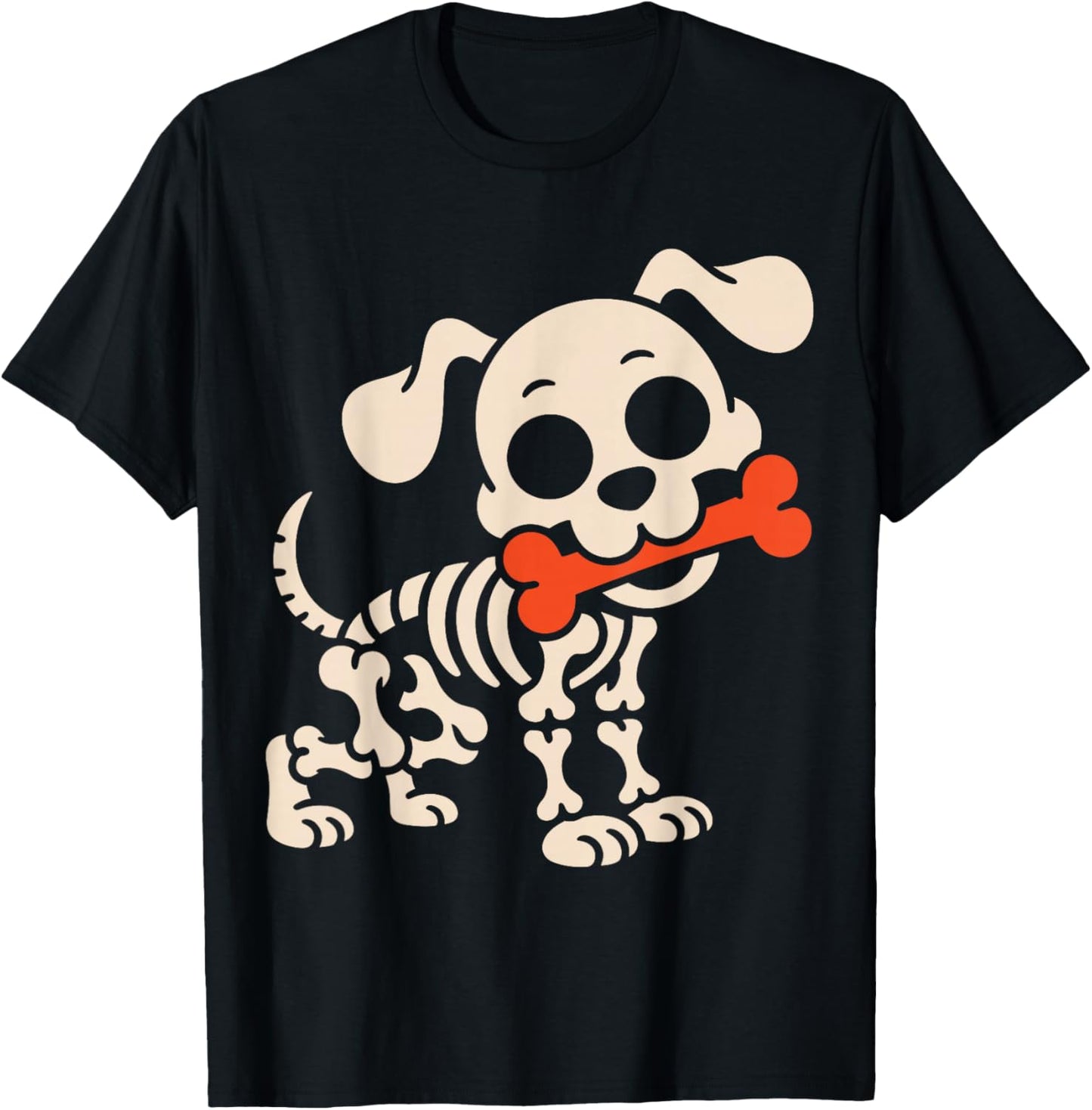 Funny Dog Halloween Skeleton Costume Spooky Season T-Shirt - T-Shirt | Black