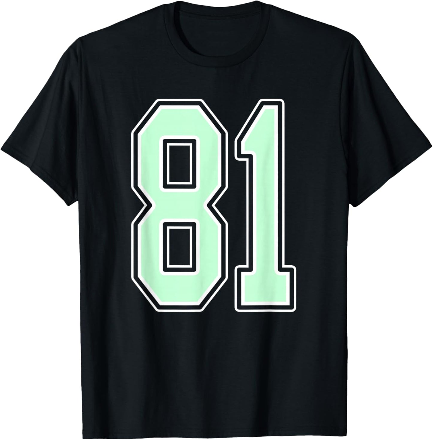 Cute Mint Green Number 81 Jersey Player Uniform #81 Fan T-Shirt - T-Shirt | Black