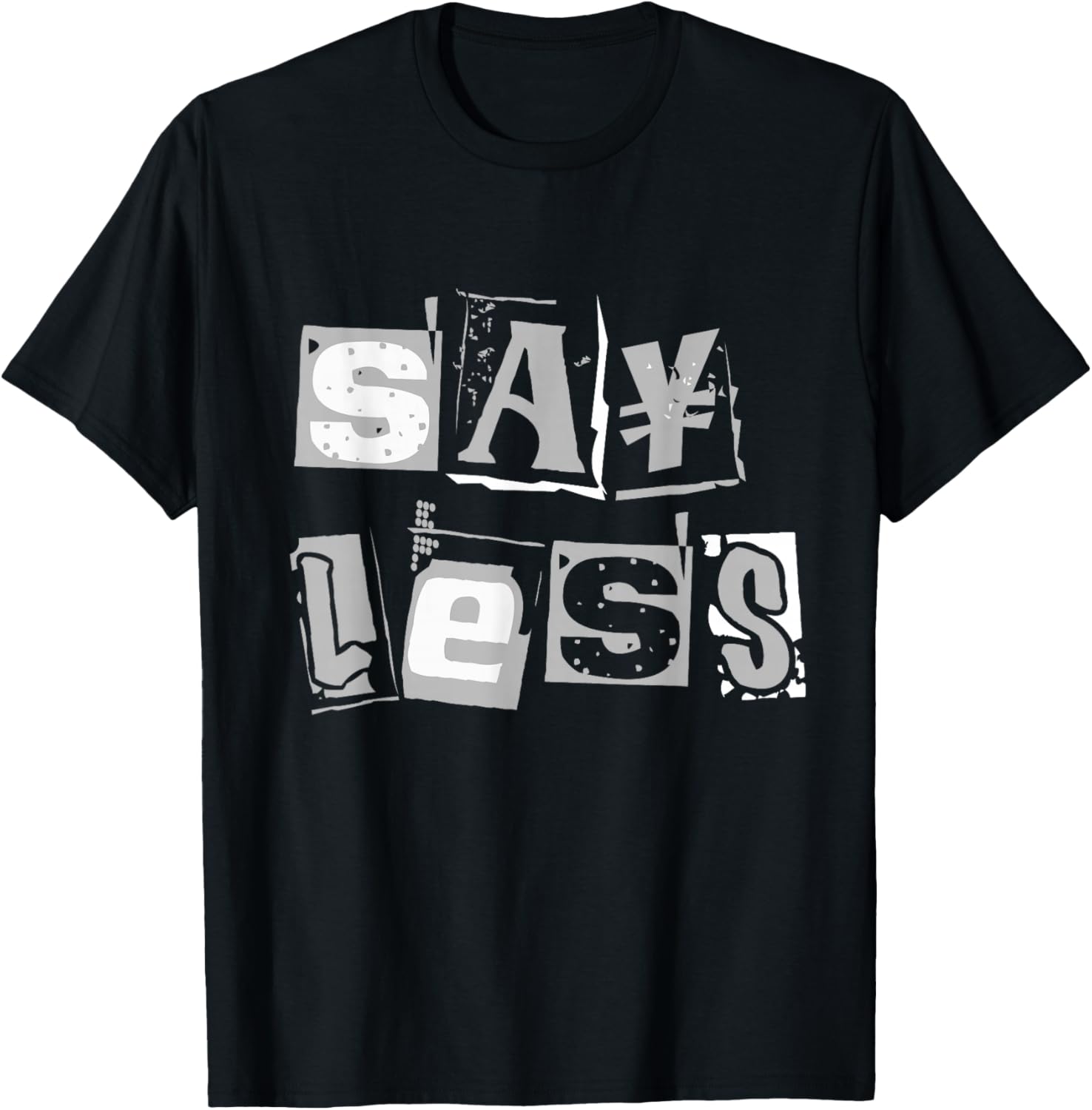 Grey Say Less Monochrome Color Graphic T-Shirt - T-Shirt | Black
