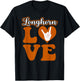Love Longhorn Girl Heart Cute Retro Letters T-Shirt - T-Shirt | Black