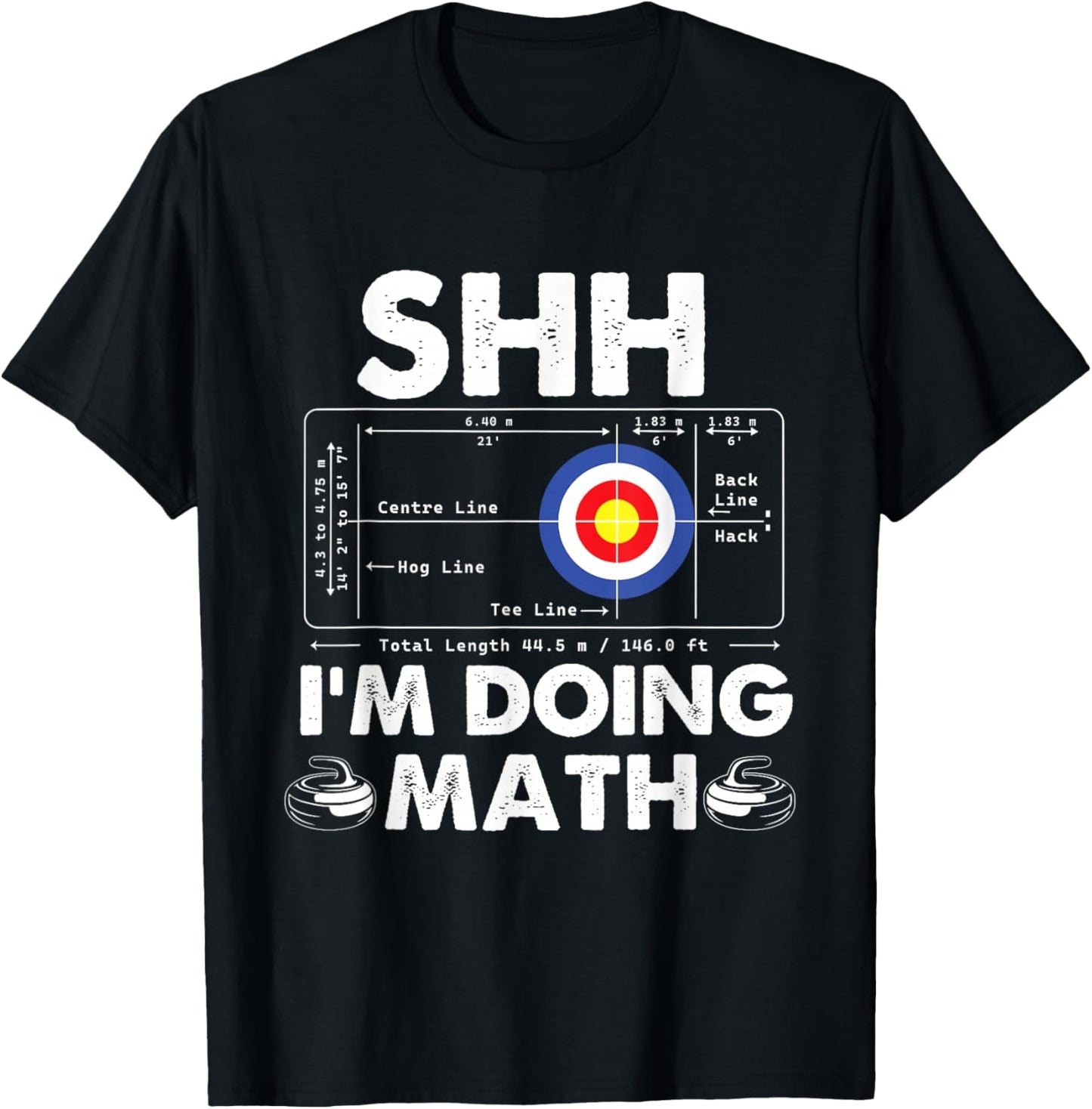 Shh I'm Doing Math - Curling Player Winter Sport Curler T-Shirt - T-Shirt | Black