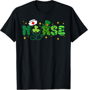 Funny Irish NICU Nurse Scrub St Patricks Day Nurses Women T-Shirt - T-Shirt | Black