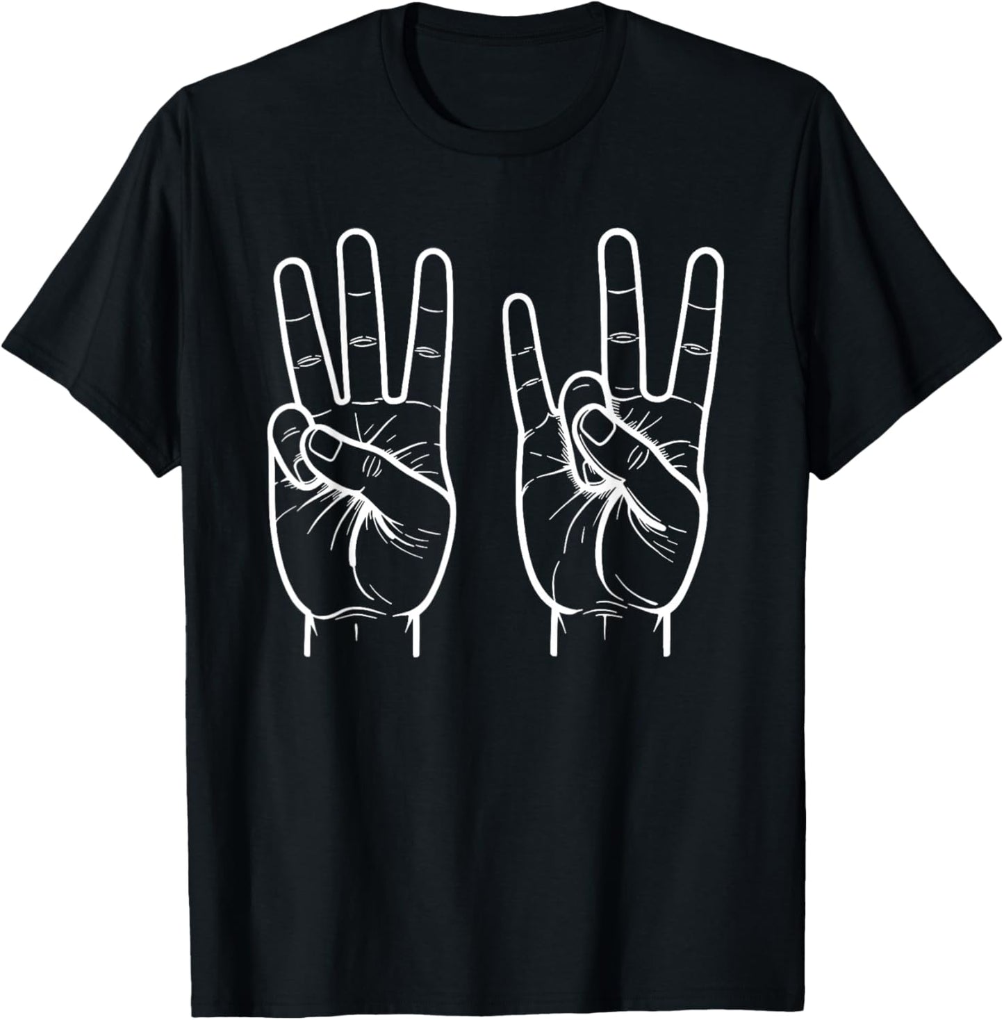 ASL Sign Language Funny 6 7 Meme Six Seven Slang 6 7 Hands T-Shirt - T-Shirt | Black