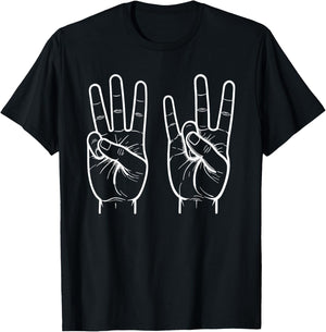 ASL Sign Language Funny 6 7 Meme Six Seven Slang 6 7 Hands T-Shirt - T-Shirt | Black