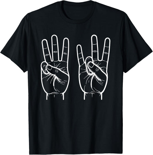 ASL Sign Language Funny 6 7 Meme Six Seven Slang 6 7 Hands T-Shirt - T-Shirt | Black