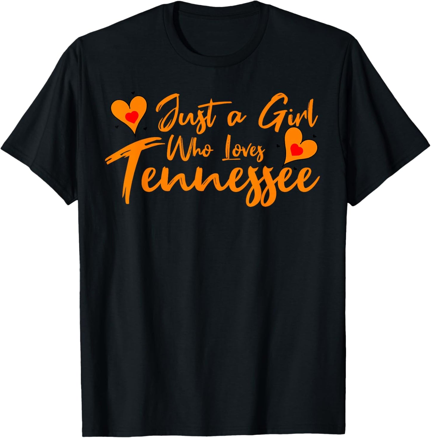Just a Girl who Loves Tennessee Cute Women, Girls, Tween T-Shirt - T-Shirt | Black