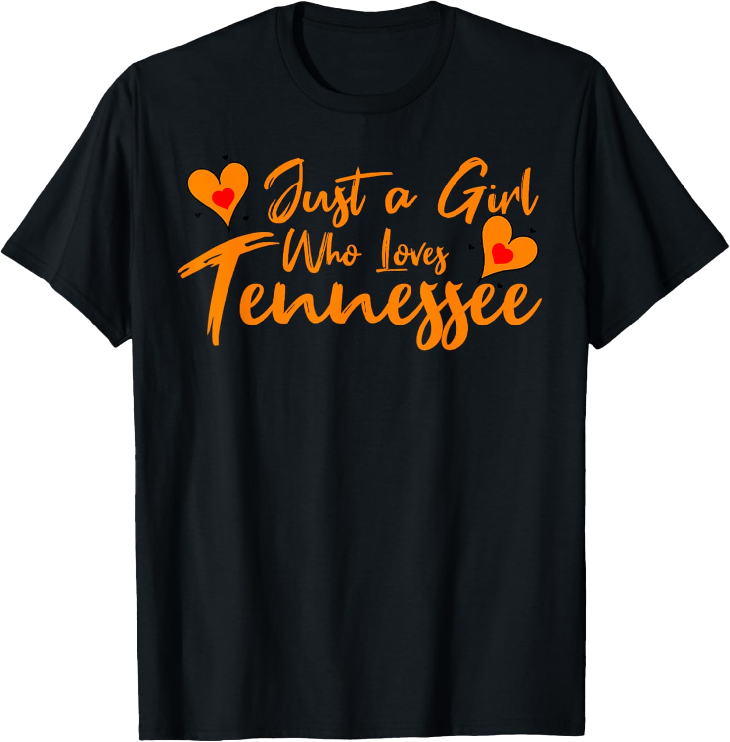 Just a Girl who Loves Tennessee Cute Women, Girls, Tween T-Shirt - T-Shirt | Black