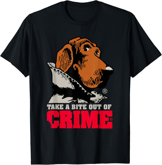 McGruff The Crime Dog Take a Bite Out of Crime Retro PSA T-Shirt - T-Shirt | Black