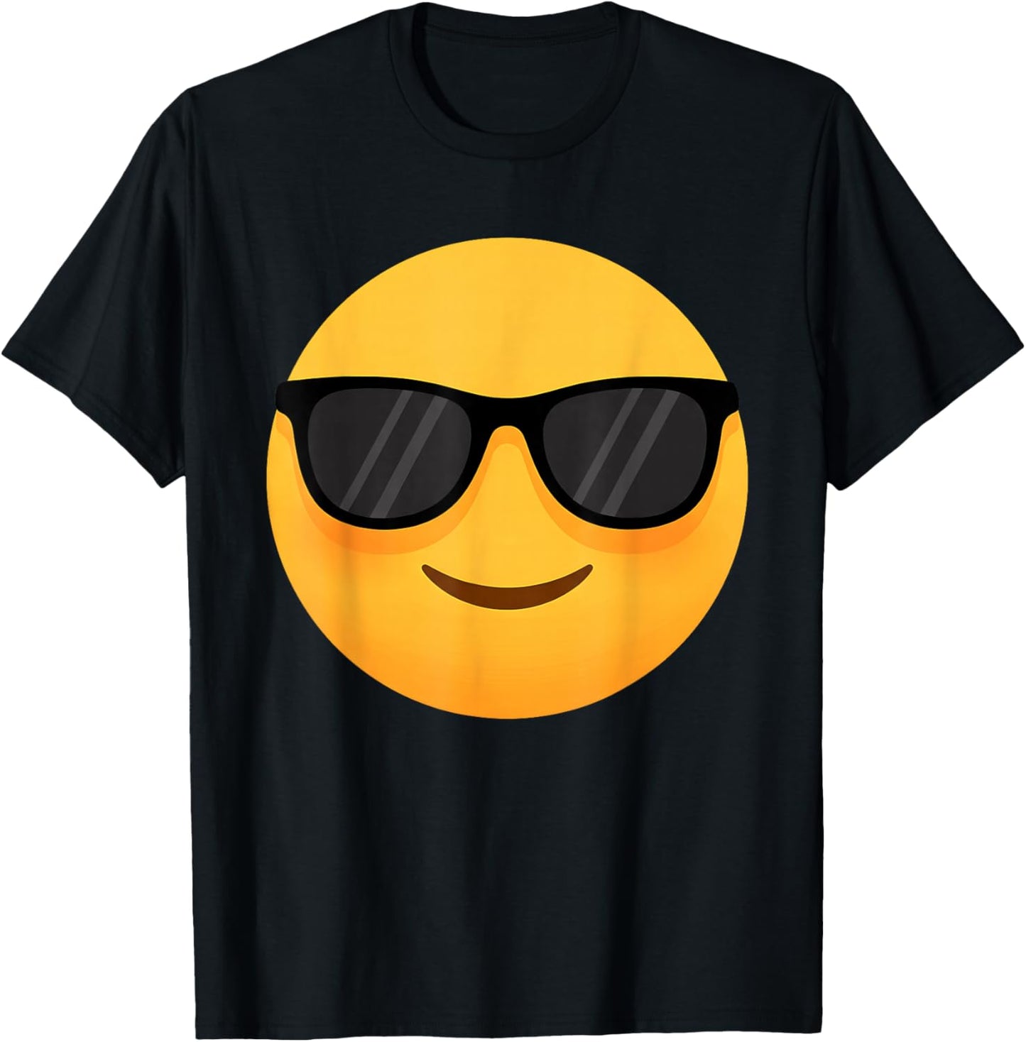 Funny Emoticon Cool Smiling Face with Sunglasses T-Shirt - T-Shirt | Black