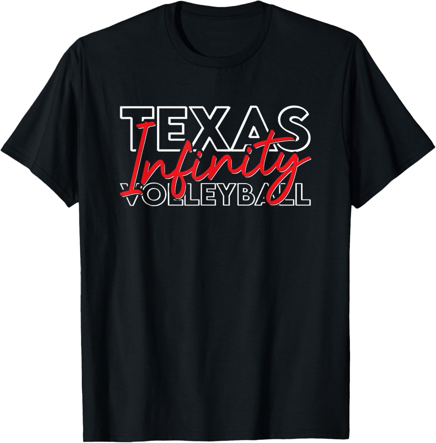 Texas Infinity Volleyball - in White Letters T-Shirt - T-Shirt | Black