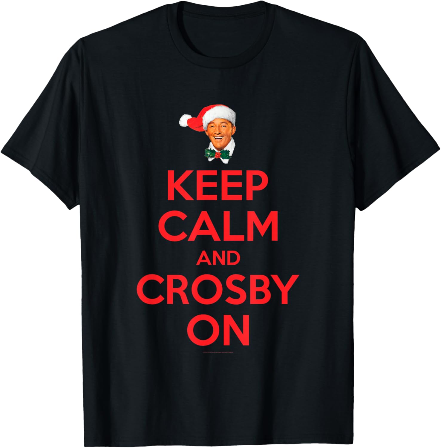 Official Bing Crosby Keep Calm and Crosby On Music T-Shirt - T-Shirt | Black
