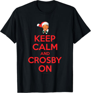 Official Bing Crosby Keep Calm and Crosby On Music T-Shirt - T-Shirt | Black