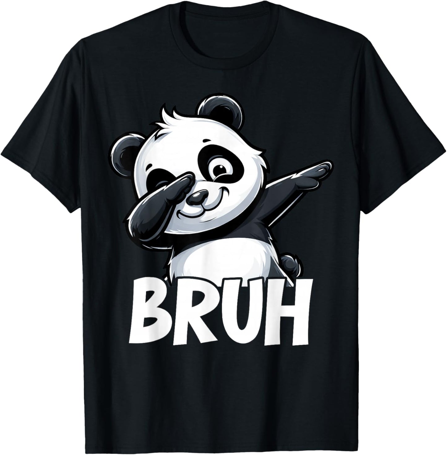 Funny Bruh Cute Dabbing Panda Lover Kid Boy Girl Toddler T-Shirt - T-Shirt | Black