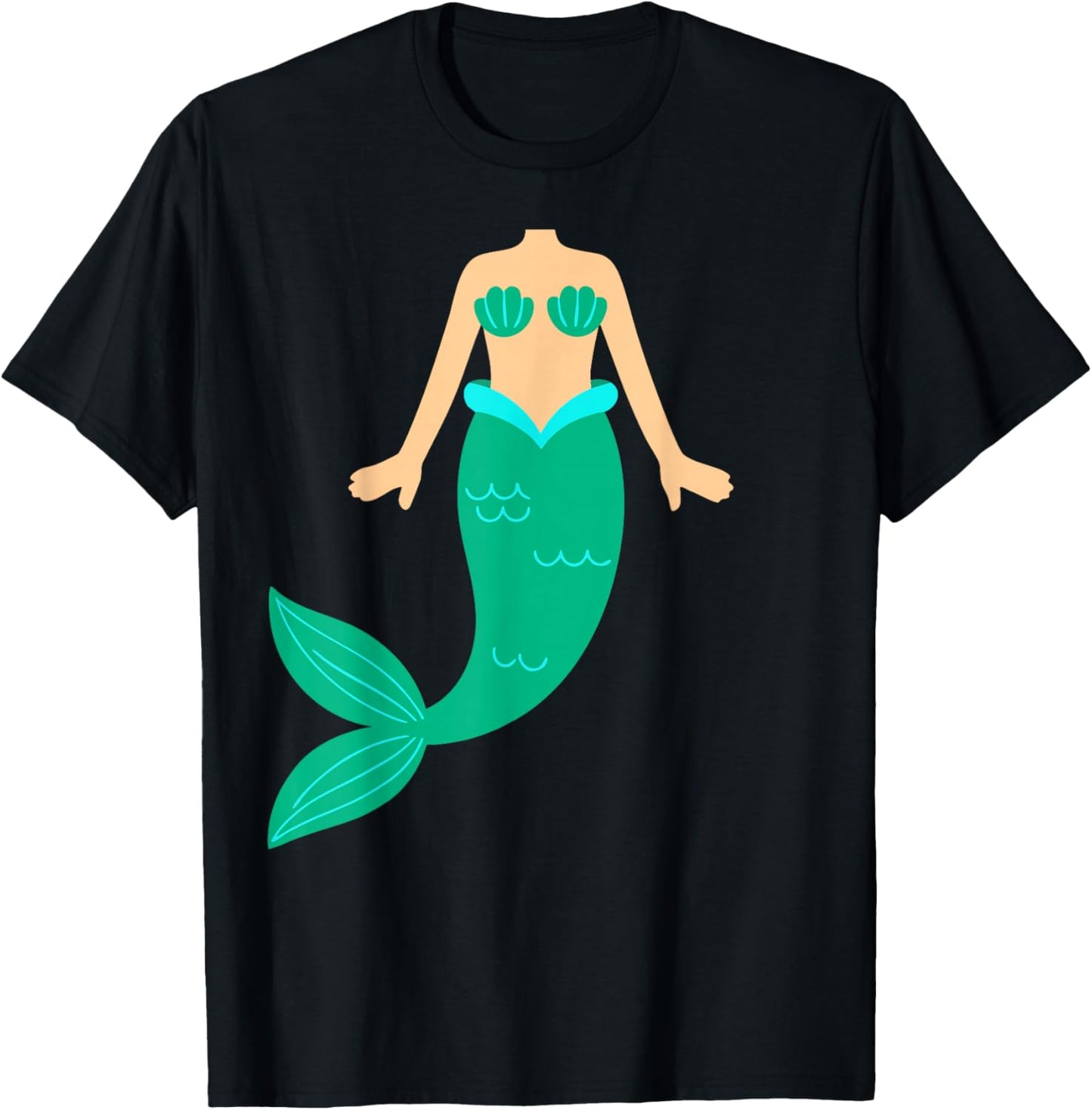 Mermaid Shirt Adult Men Women Kids Body Mermaid Costume T-Shirt - T-Shirt | Black