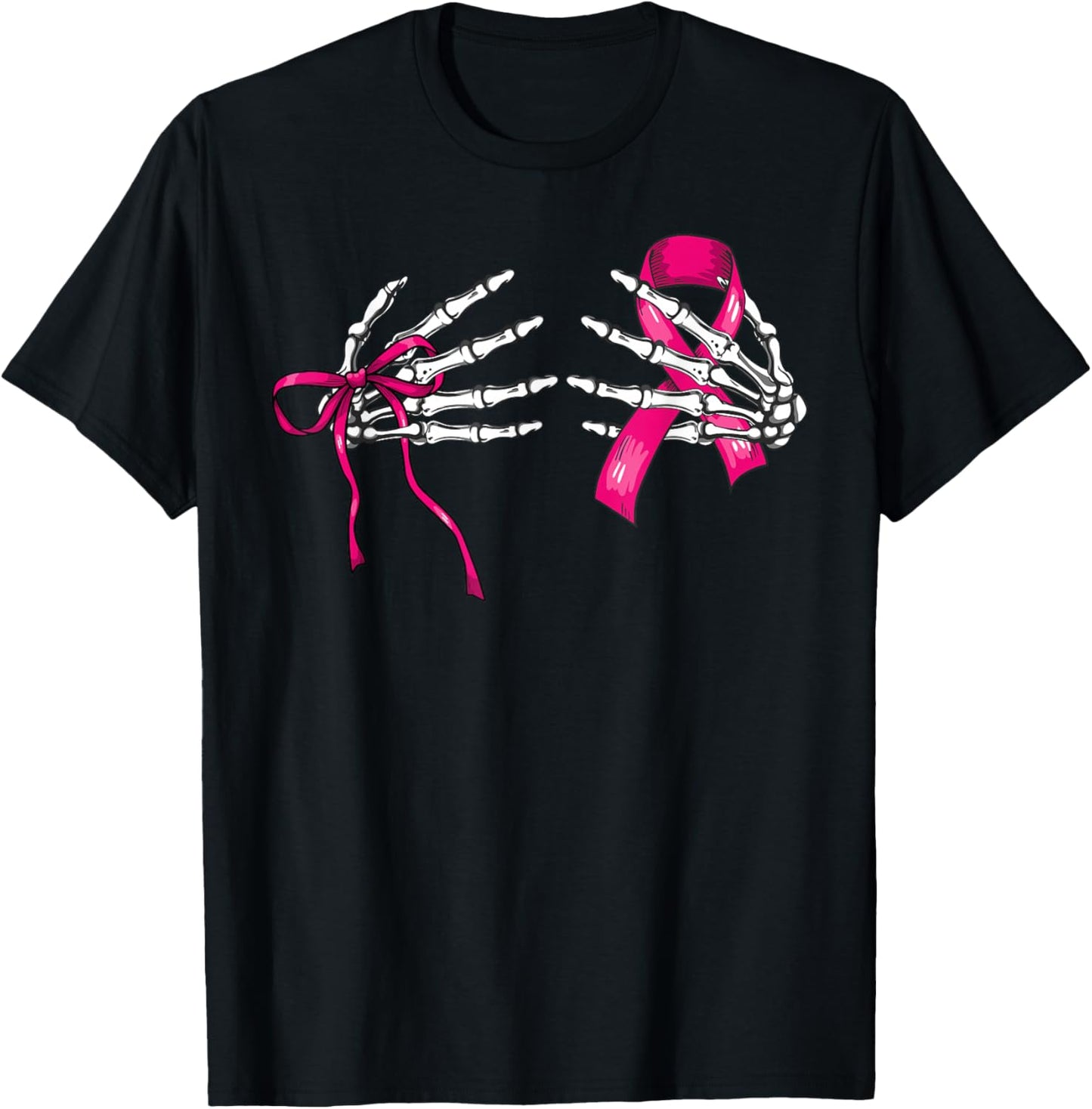 Skeleton Hand Check Your Boobs Funny Survivor Breast Cancer T-Shirt - T-Shirt | Black