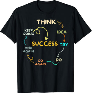 Motivational Quote Motivation Success Inspiration Mindset T-Shirt - T-Shirt | Black