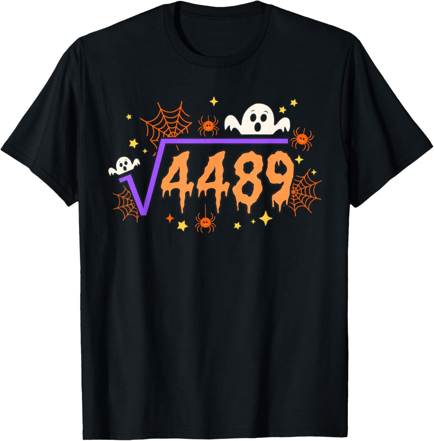 67 Halloween Drip Meme Square Root 4489 Math Ghost Boo T-Shirt - T-Shirt | Black