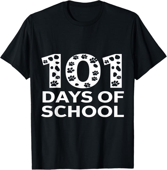 Happy 101 Days School Cute Dog 100 Days Smarter Student Kids T-Shirt - T-Shirt | Black