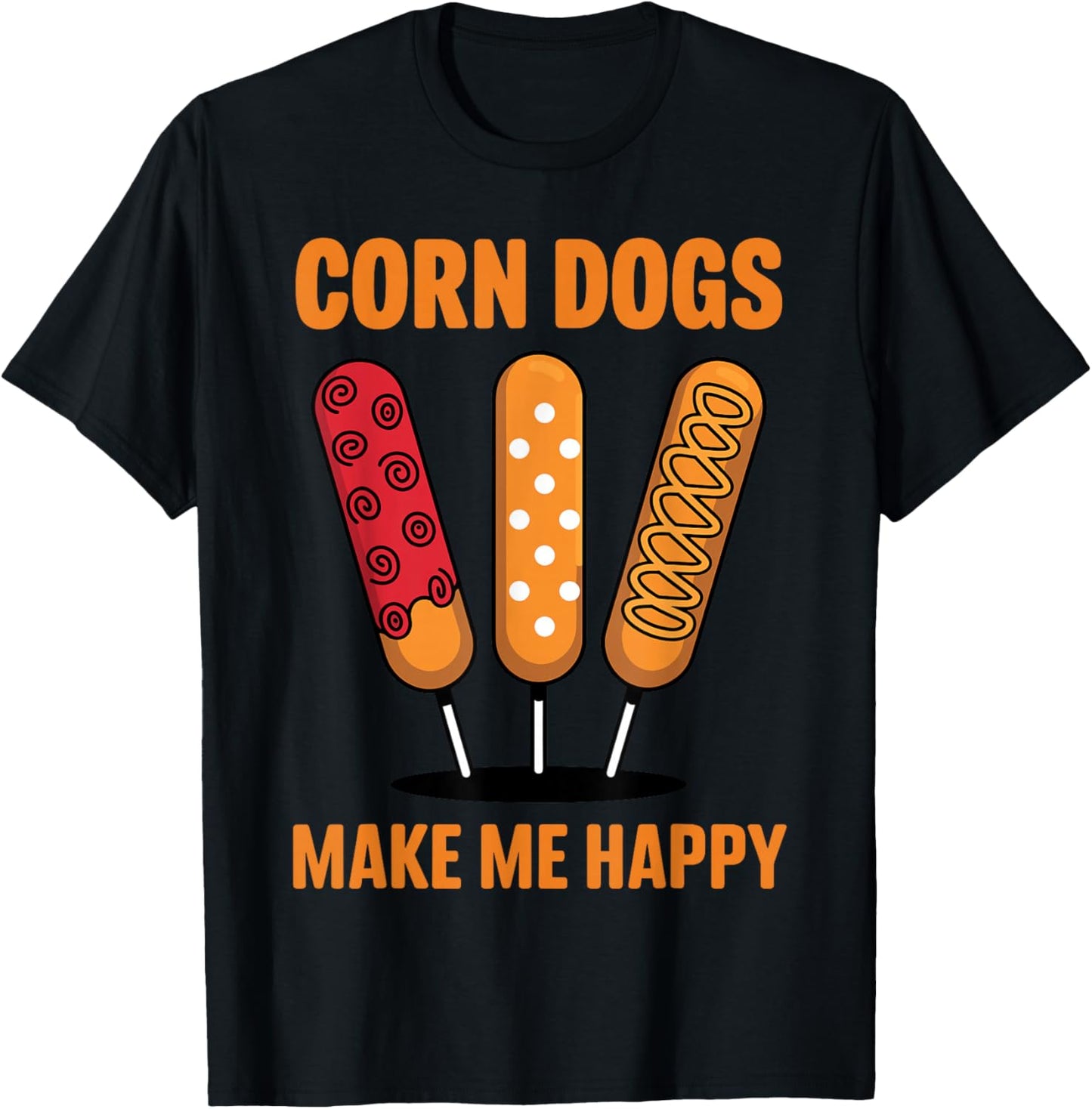 Cool Corn Dog Novelty Women Adult Corn Dog Lover T-Shirt - T-Shirt | Black