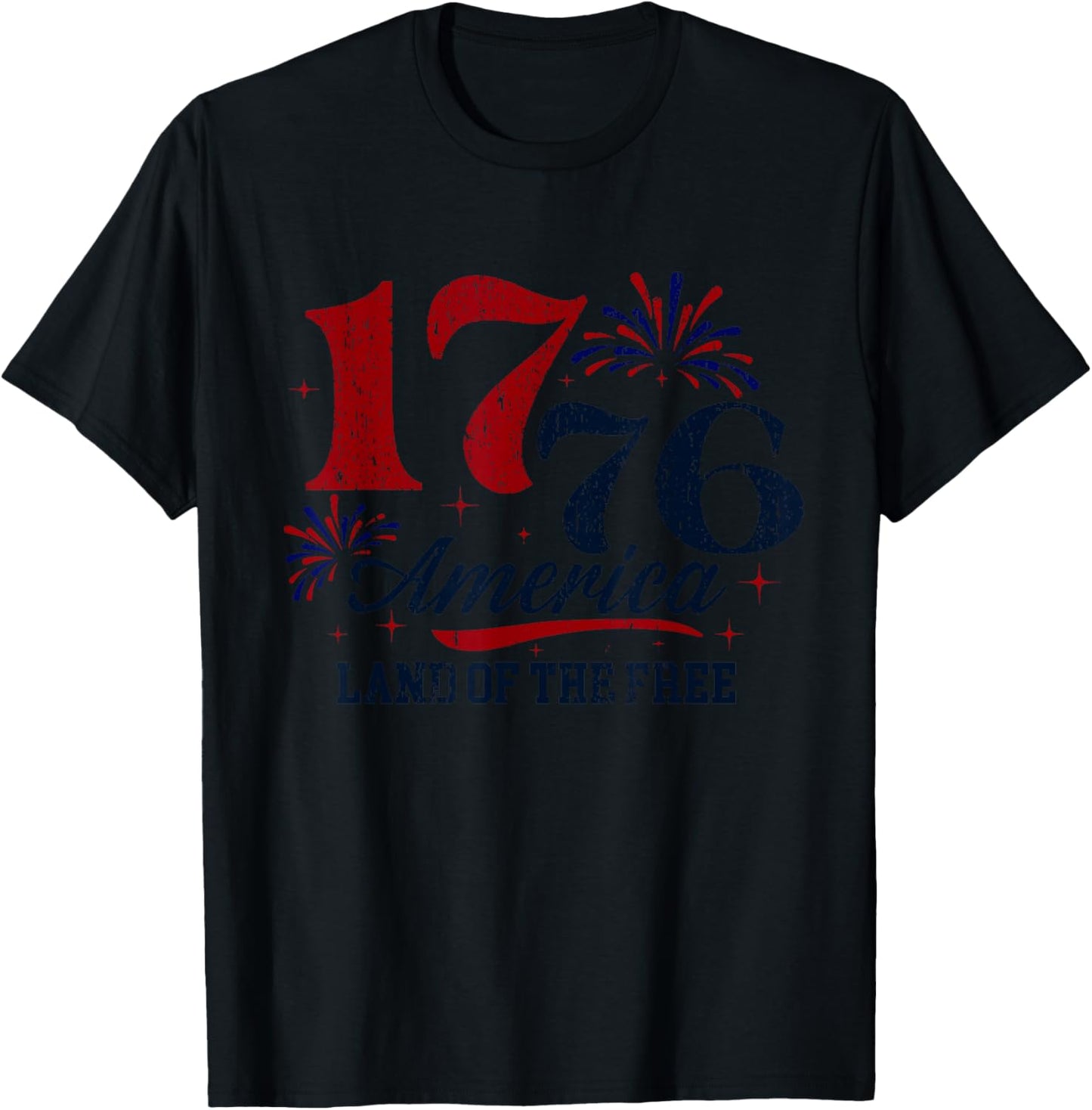 1776 America Land of The Free T-Shirt - T-Shirt | Black