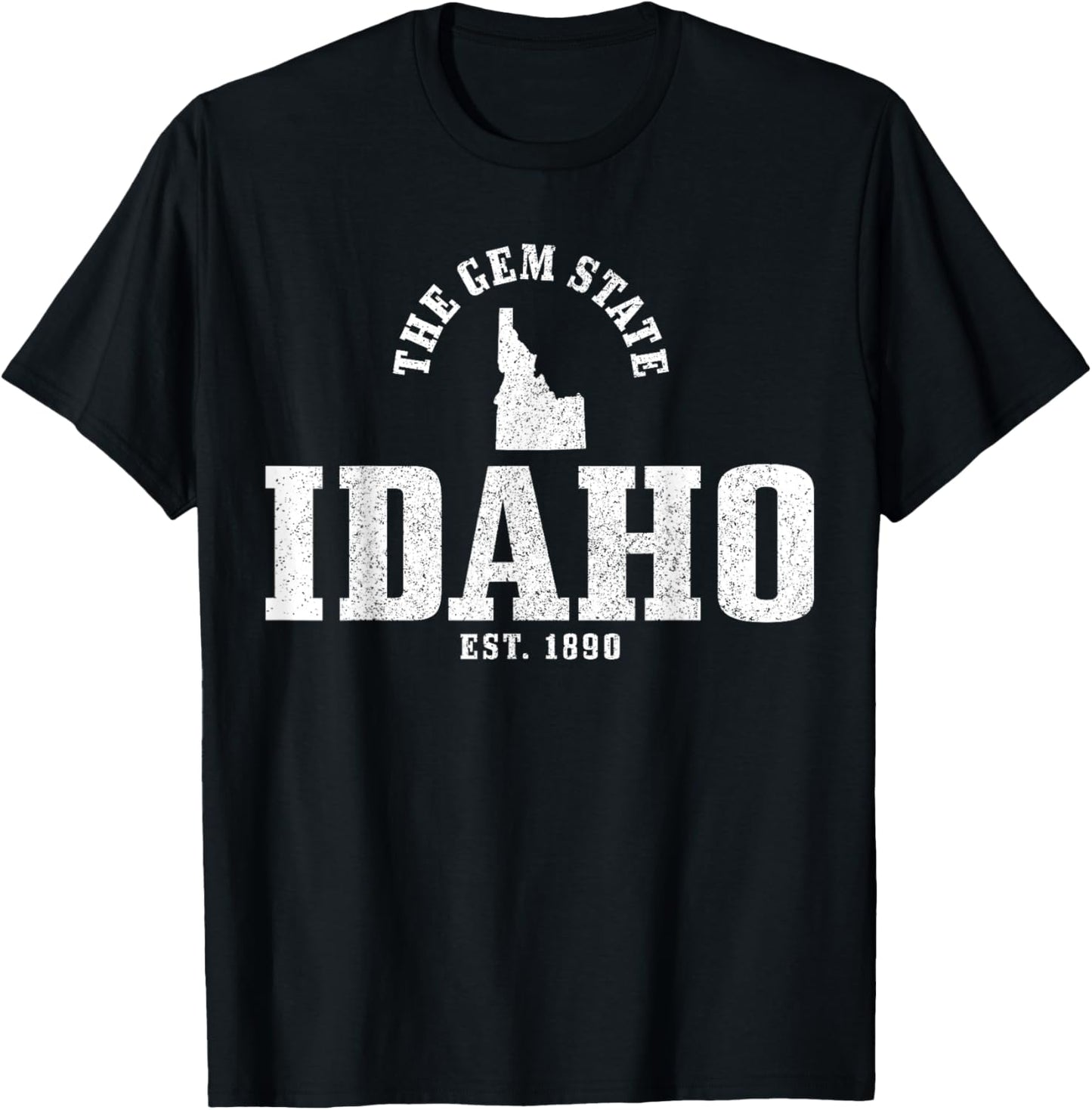 Idaho The Gem State Est. 1890 Pride Vintage Idaho T-Shirt - T-Shirt | Black