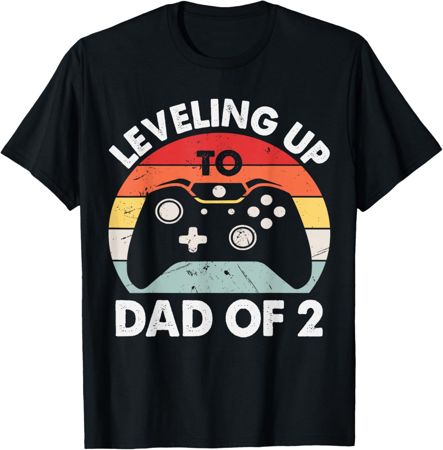 Gaming Dad of Two Promoted for 2nd Time Gamer Daddy Squared T-Shirt - T-Shirt | Black